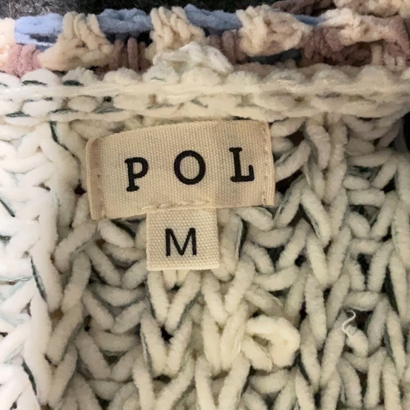 New• POL Chenille Granny Square Crochet Knit Beachy Bohemian Hoodie Sweater• M - Picture 6 of 9